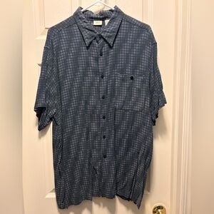 Falls Creek Navy and Green Checkered Casual Shirt